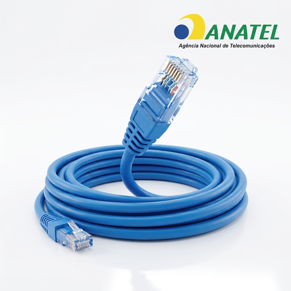 Patch Cord CAT6 1,50 M – Certificado ANATEL – Condutor 100% Cobre